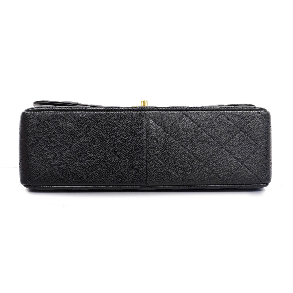 CHANEL  Big Matelasse W Flap W Chain Women's Leather Shoulder Bag Black