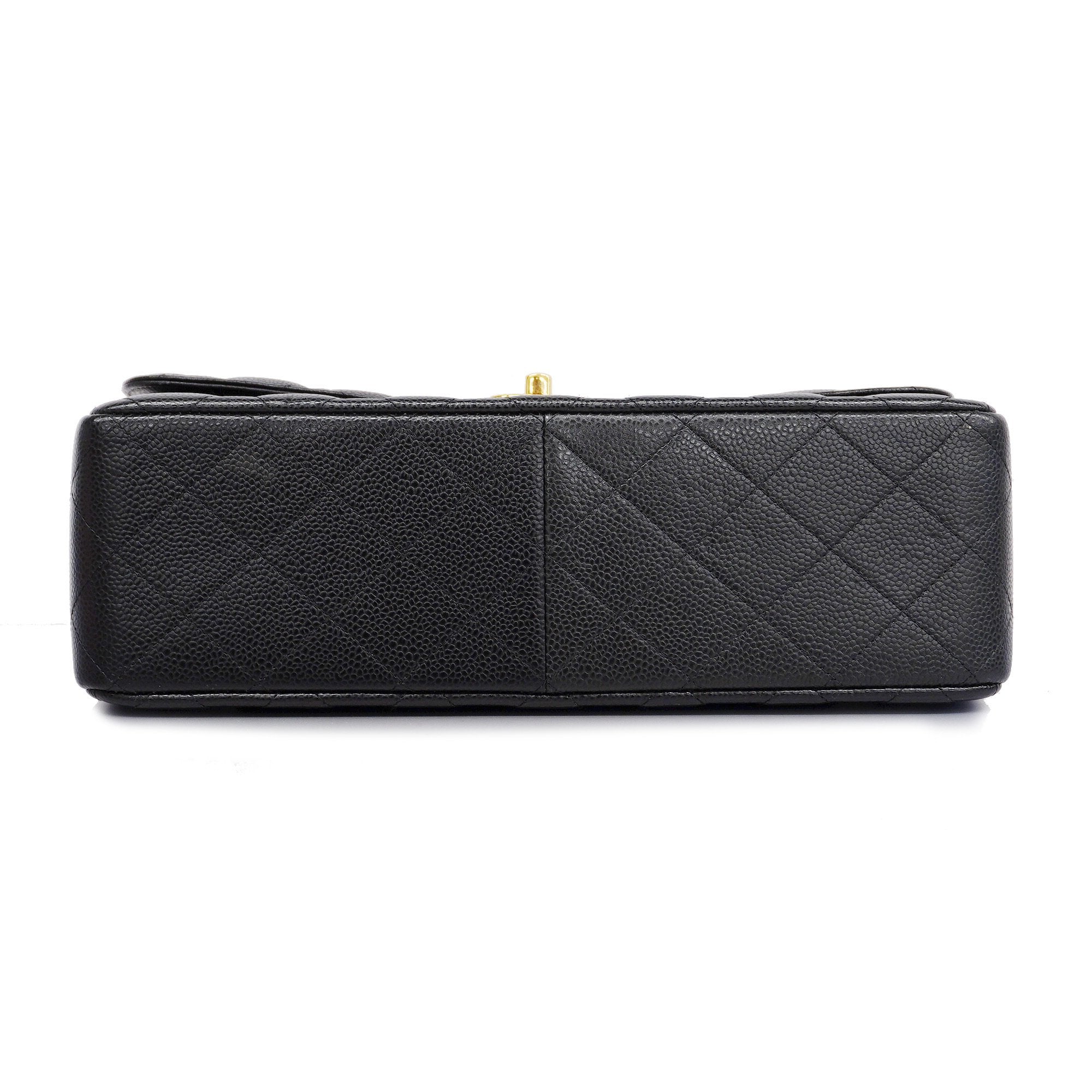 CHANEL  Big Matelasse W Flap W Chain Women's Leather Shoulder Bag Black