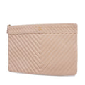CHANELAuth  Clutch Bag V Stitch Women's Caviar Leather Clutch Bag Pink
