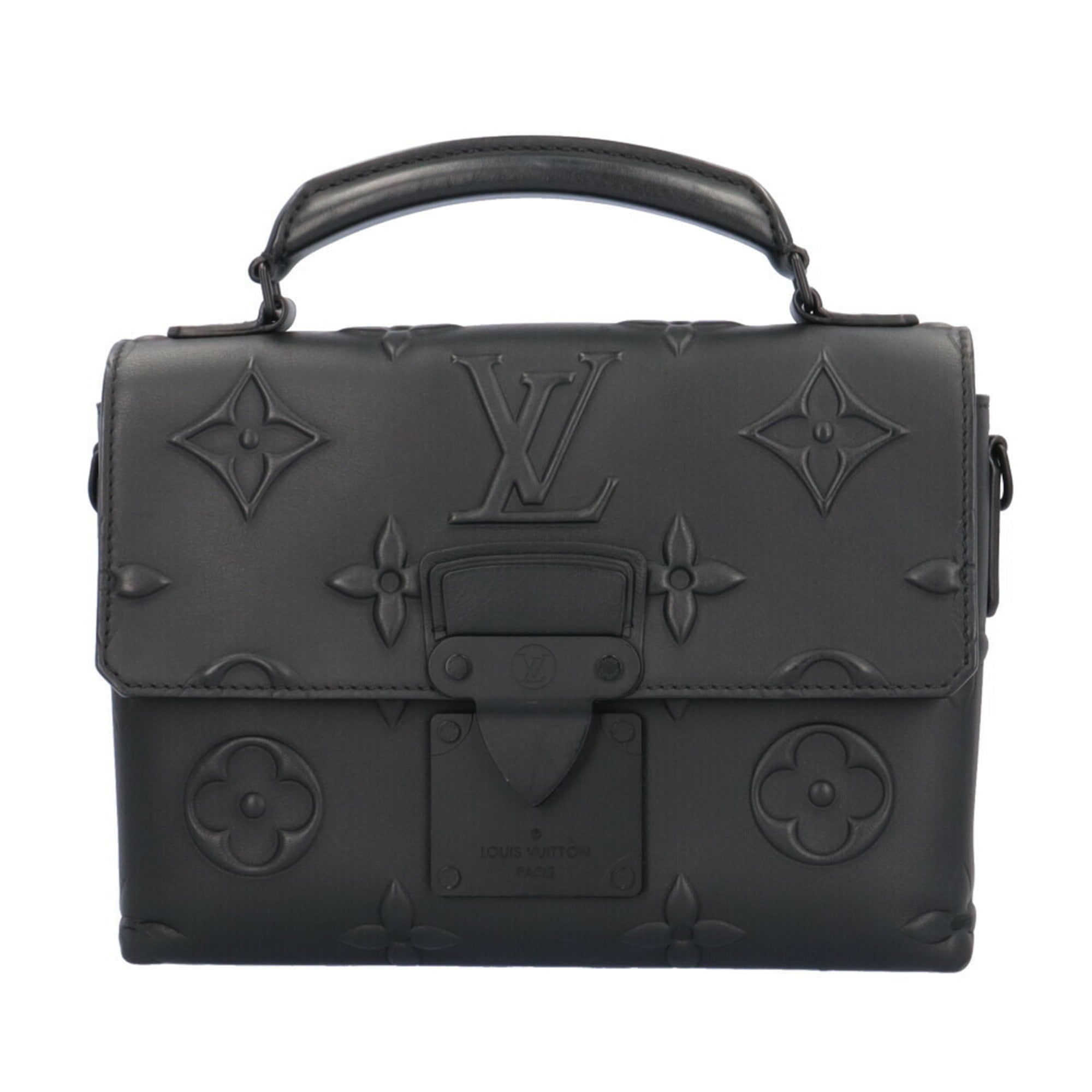 LOUIS VUITTON Ambassador PM Monogram Handbag Leather M58711 Black Men's
