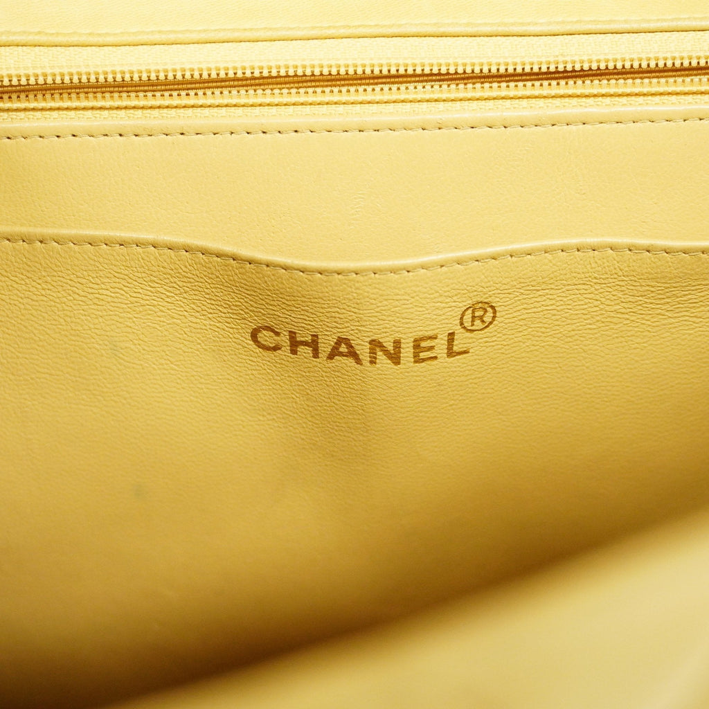 Chanel Matelasse Big Matelasse W Chain Women's Leather Shoulder Bag Beige