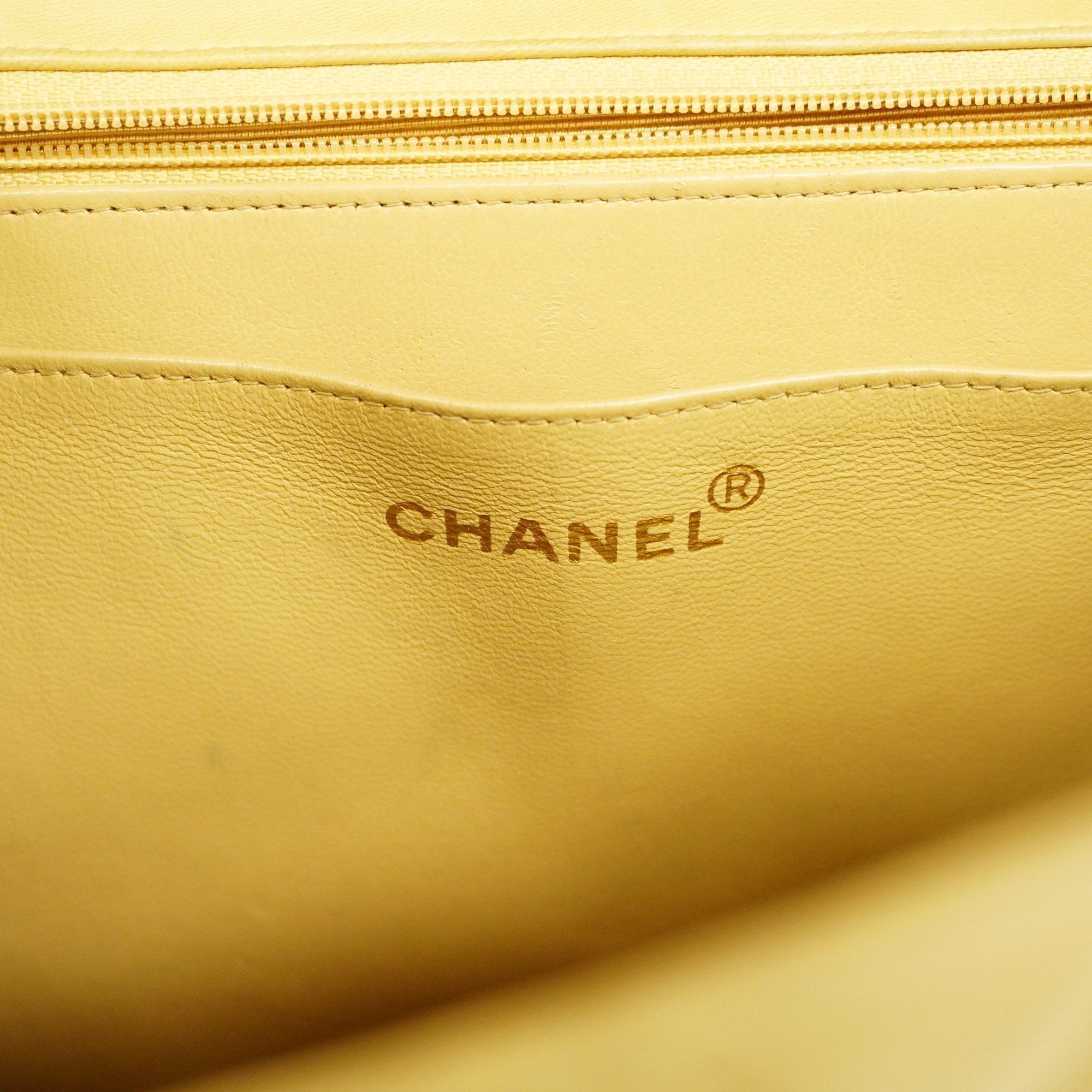 Chanel Matelasse Big Matelasse W Chain Women's Leather Shoulder Bag Beige