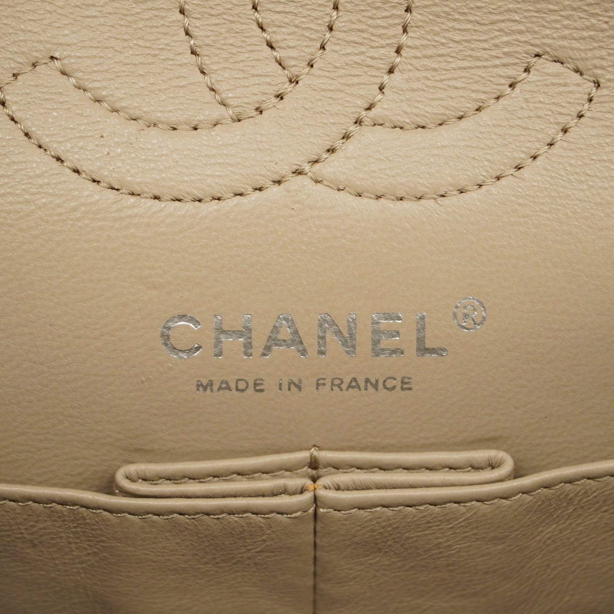CHANELAuth  2.55 W Flap W Chain Lambskin Women's Leather Shoulder Bag Grayish