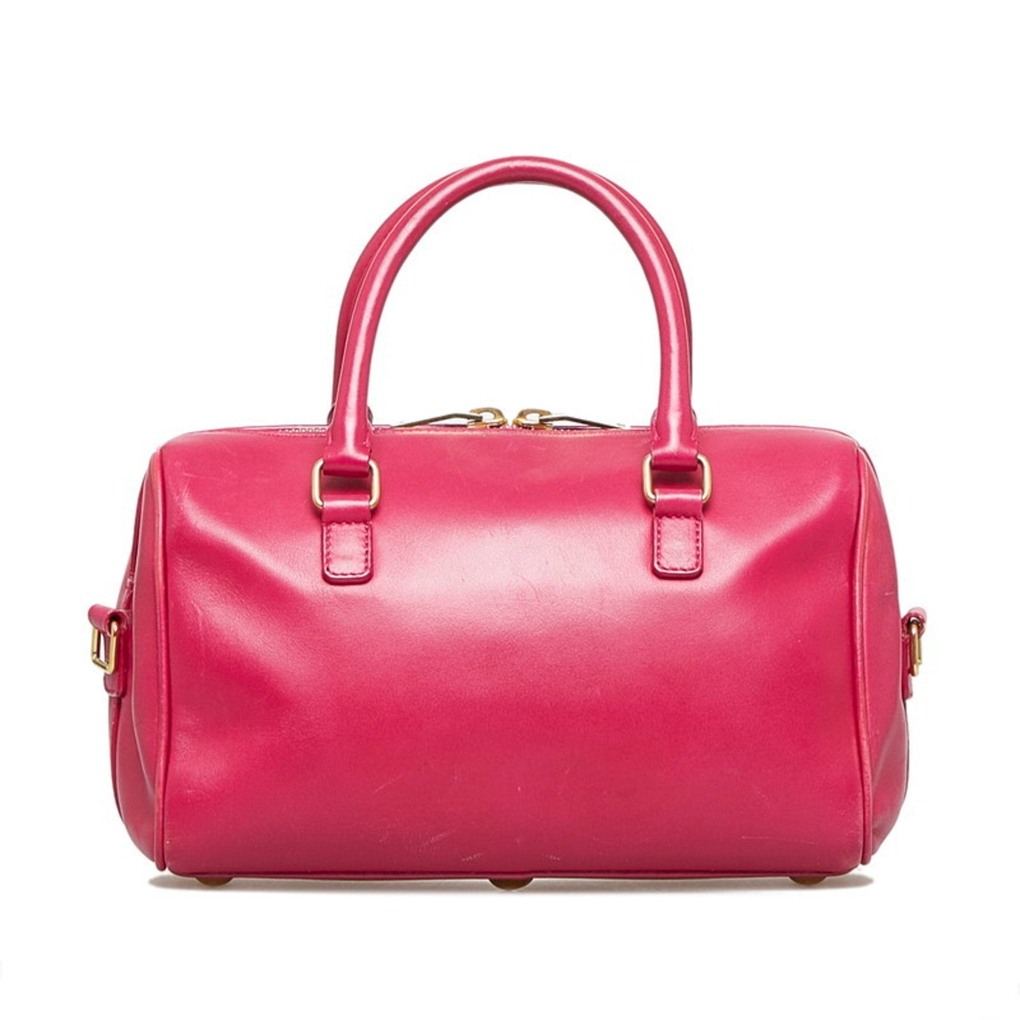 SAINT LAURENT Classic Baby Duffle Handbag Shoulder Bag 330958 Pink Leather Ladies