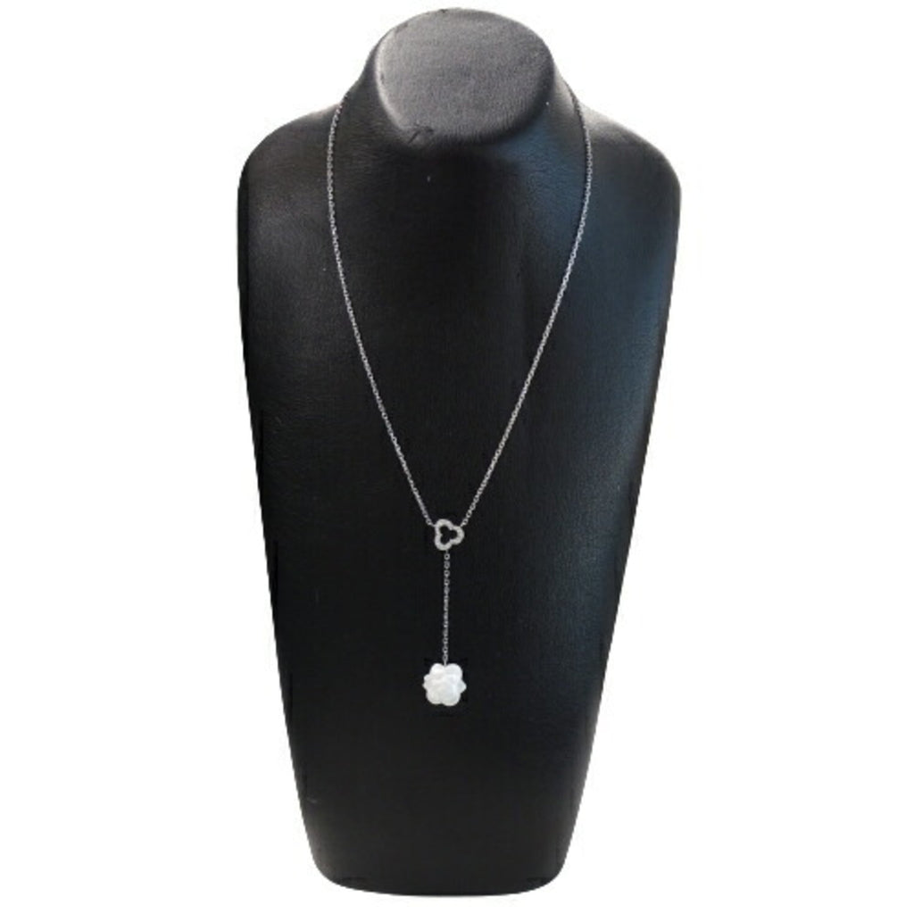 CHANEL Necklace Women's 750WG Diamond Camellia White Gold J2934 Polished
