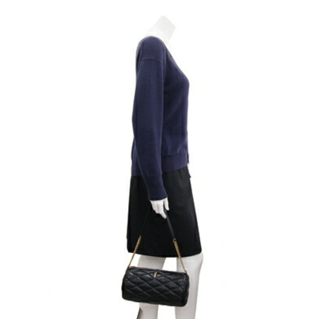 SAINT LAURENT Handbag Small Tube Bag 712706 Black Leather Chain Women's  PARIS