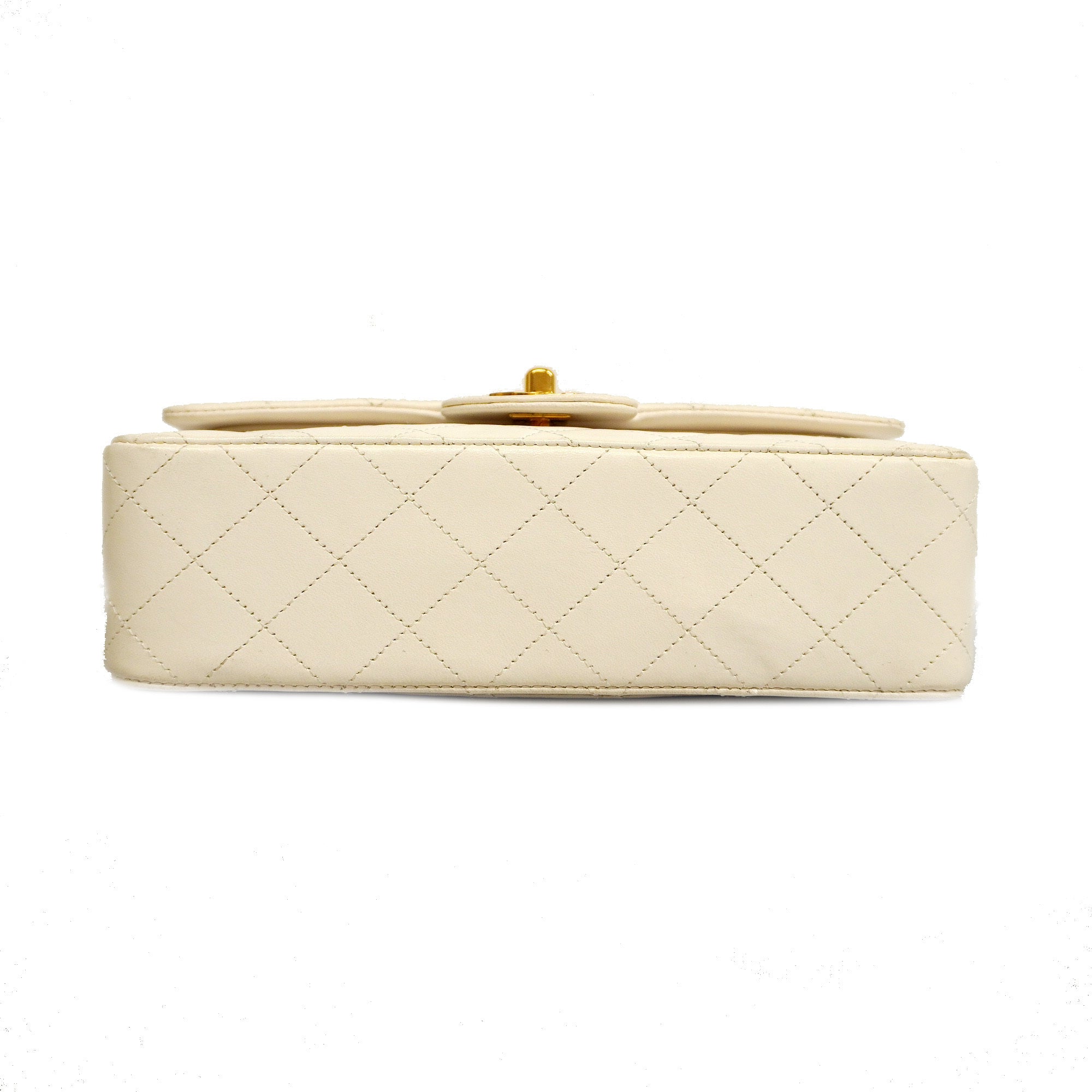 CHANEL  Matelasse W Flap W Chain Women's Leather Shoulder Bag White