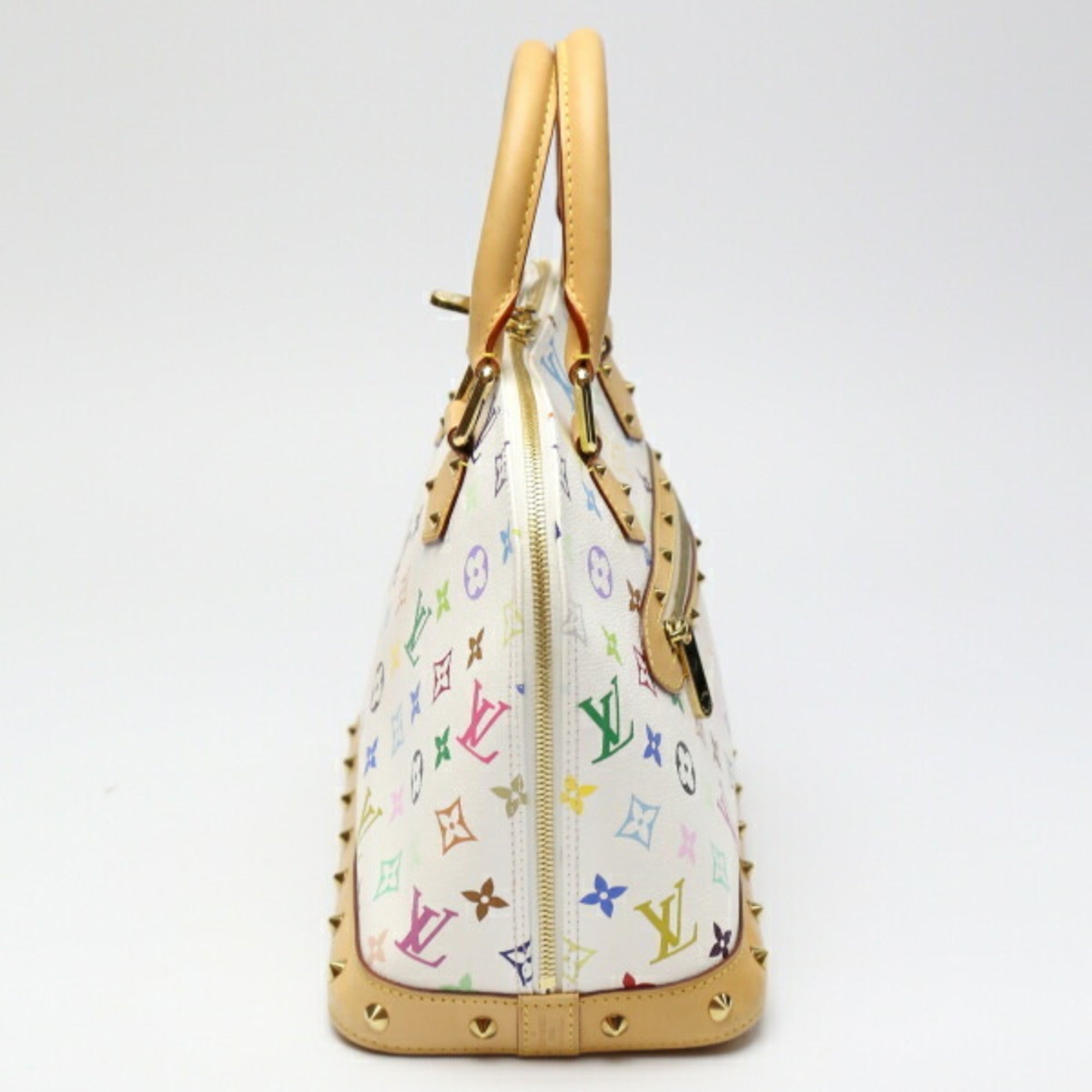 LOUIS VUITTON Alma Monogram Multicolor M92647  Bron White Handbag LV