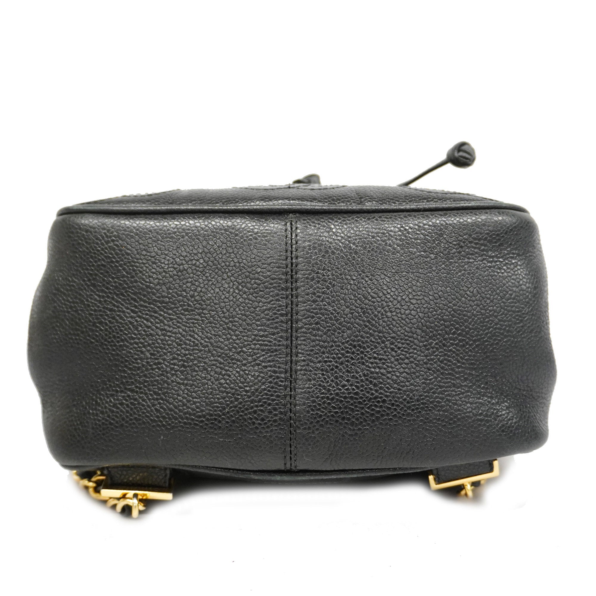 CHANELAuth  Triple Coco Women's Leather Backpack Black