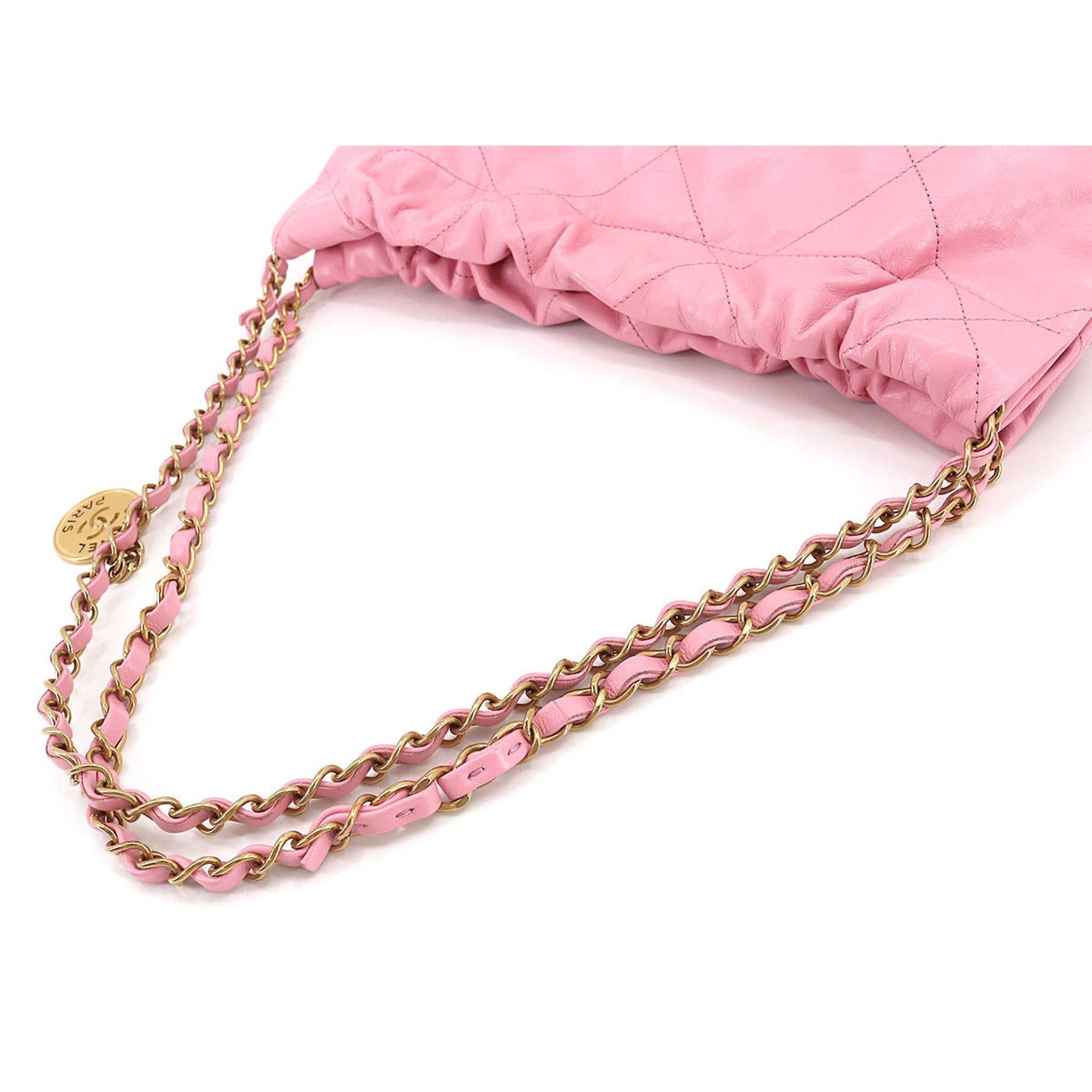 CHANELShoulder Bag with the  22 Small chain shoulder bag leather pink AS3260 porch