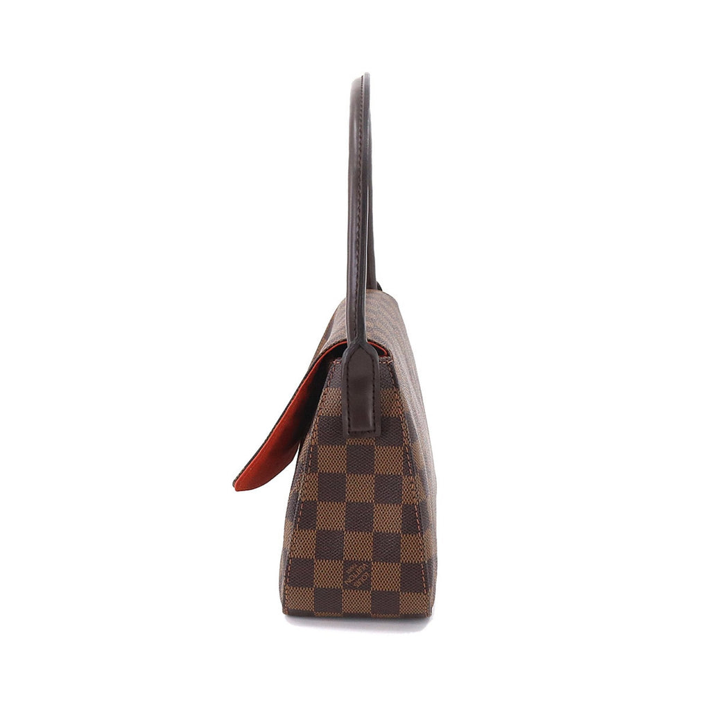 Louis Vuitton Damier Mini Looping Personal SPO Shoulder Bag Ebene N51158 Gold Hardware