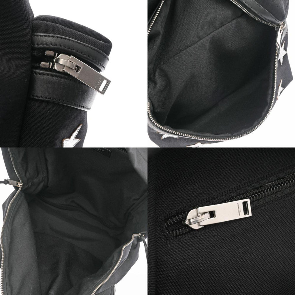 SAINT LAURENT Backpack Star Black Women's Canvas Rucksack/Daypack