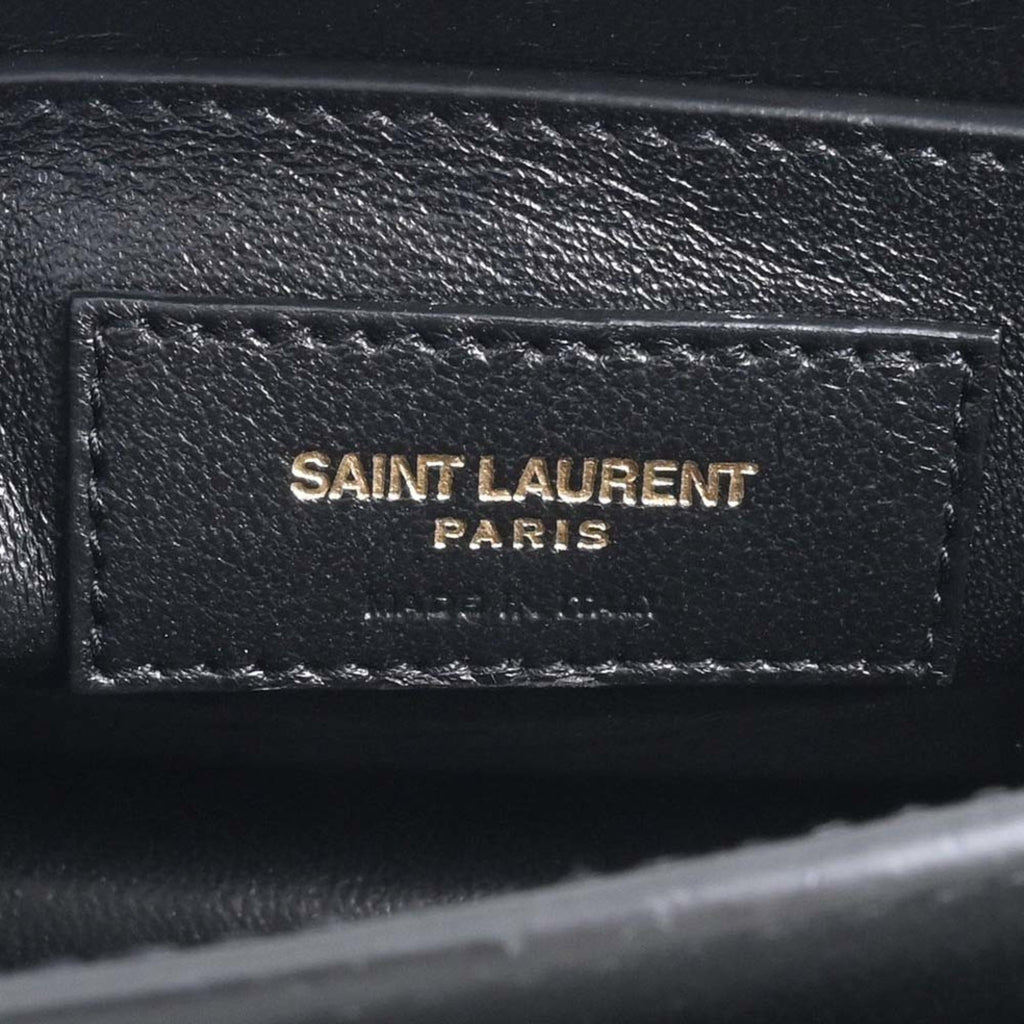 SAINT LAURENT Sunset Leather Chain Shoulder Bag 442906 Black White Ladies