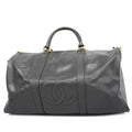 CHANELAuth  Caviar Skin Women's Caviar Leather Boston Bag Black
