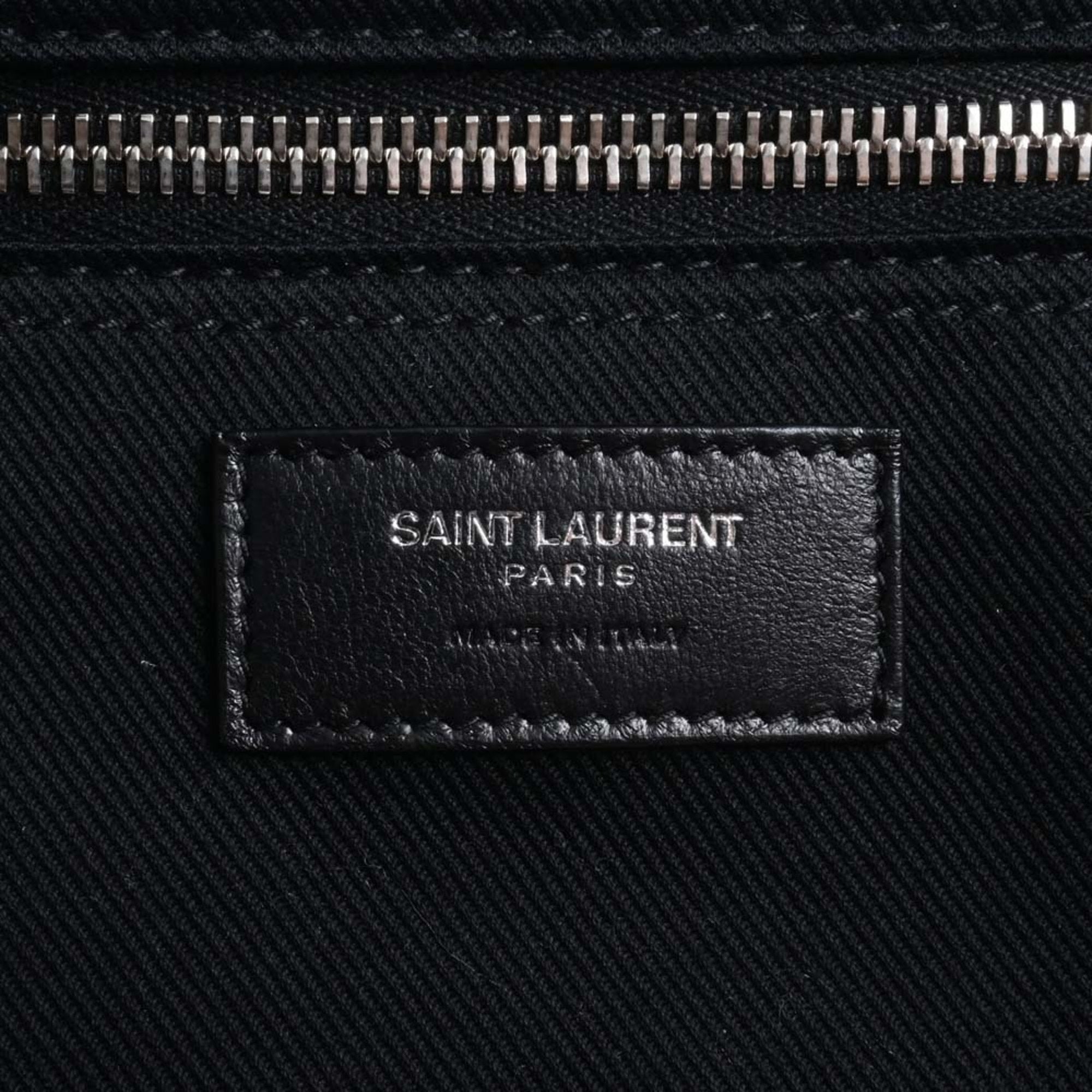 SAINT LAURENT Leather Rive Gauche Small Tote Bag 686266 Black Ladies
