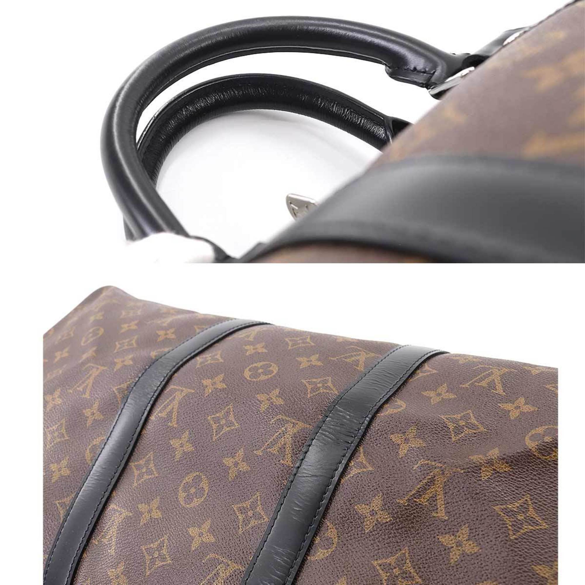 Louis Vuitton Monogram Macassar Keepall Bandouliere 50 2way Boston Shoulder Bag Brown Black