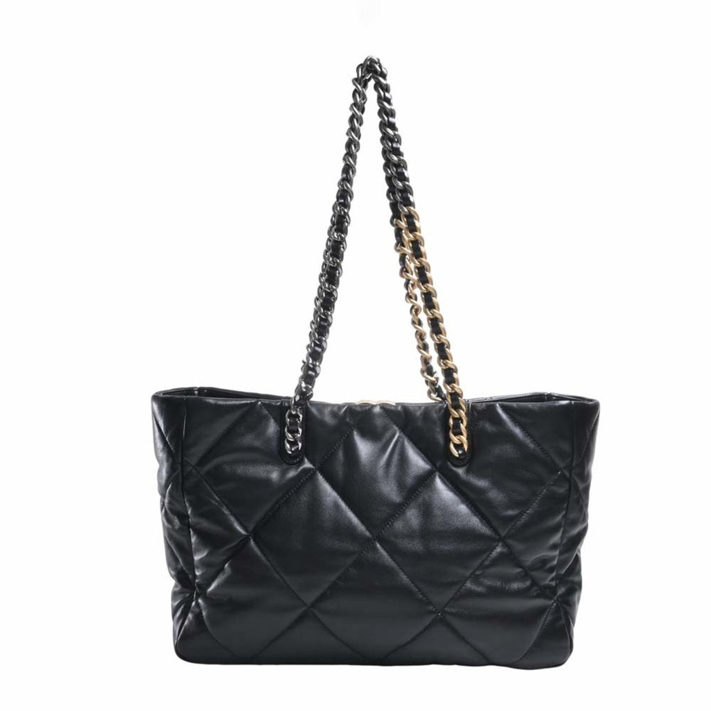 CHANEL lambskin 19 bag coco mark chain shoulder AS3660 black ladies
