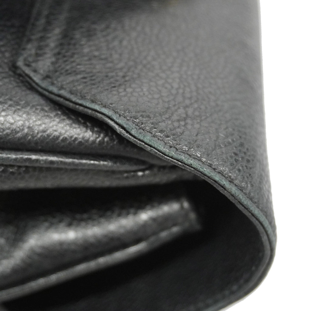 CHANELAuth  Triple Coco Women's Leather Backpack Black