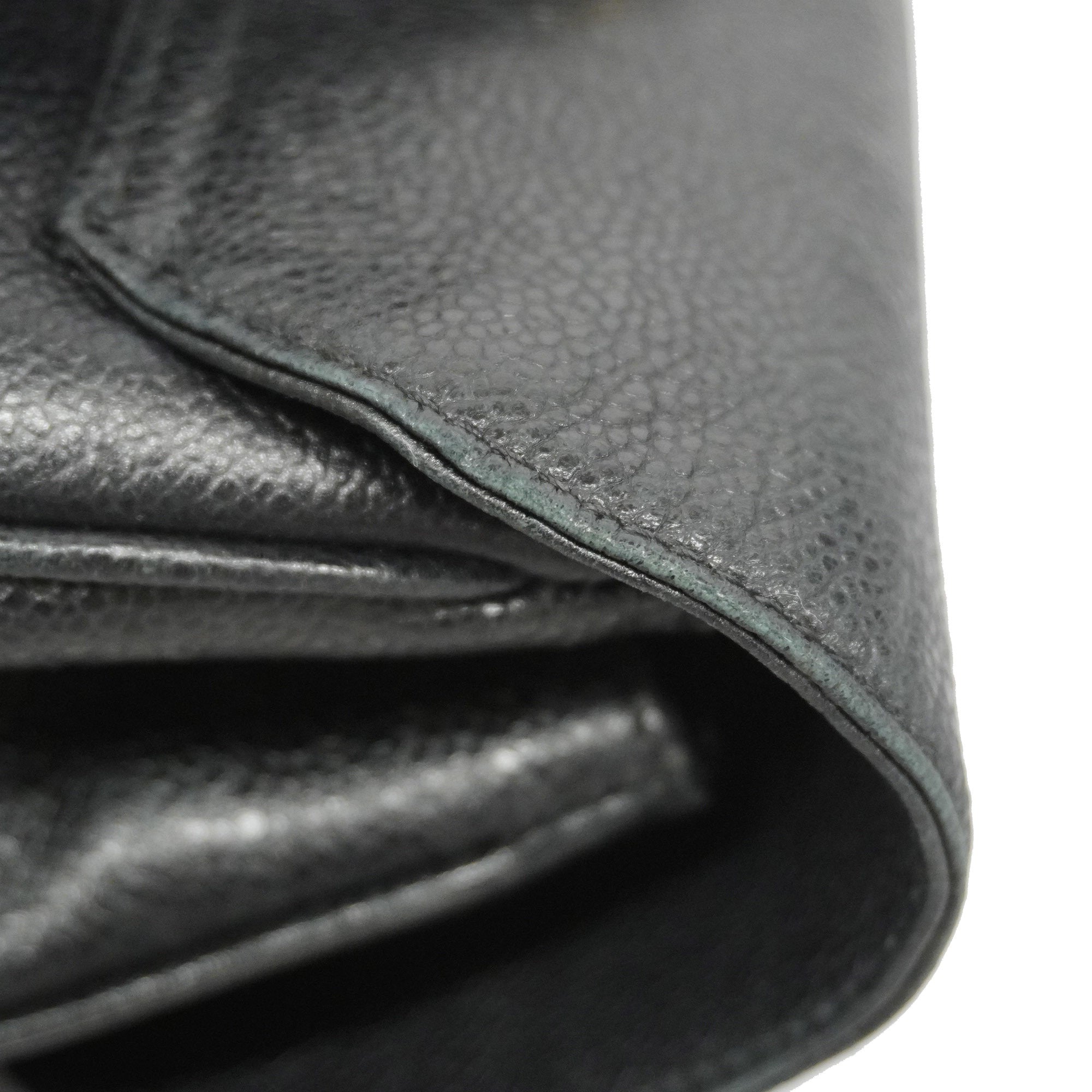 CHANELAuth  Triple Coco Women's Leather Backpack Black