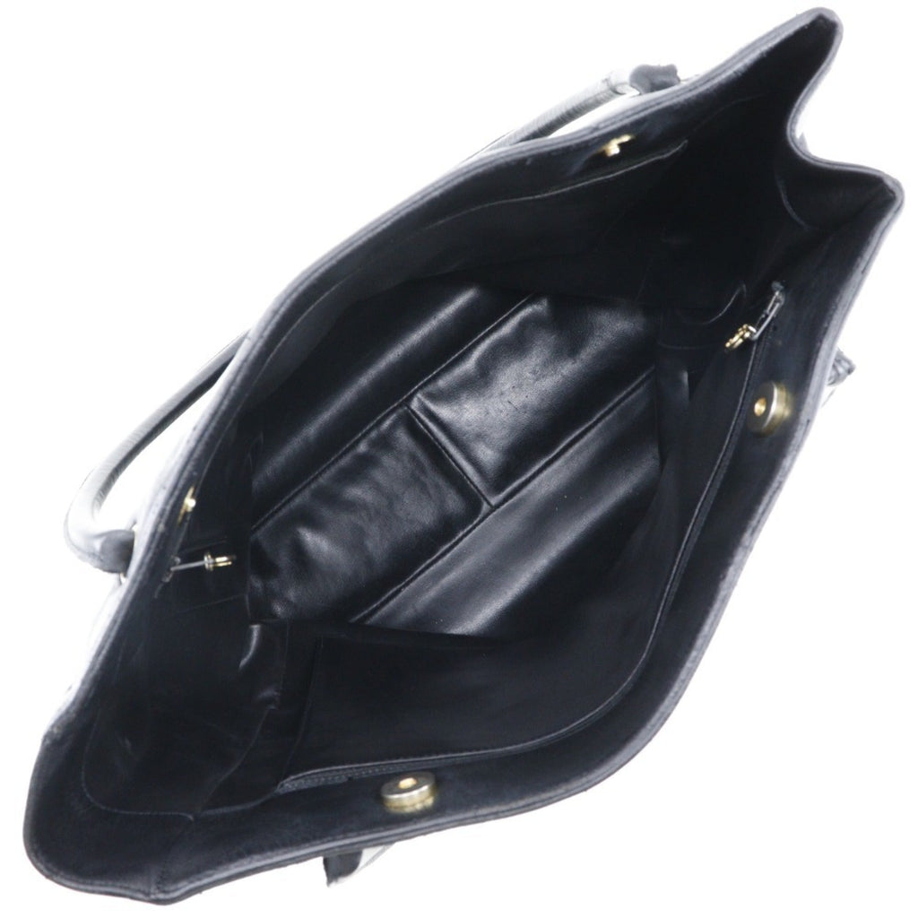 CHANEL COCO Mark Tote Bag Calf Black Shoulder A4 Magnetic Type Ladies