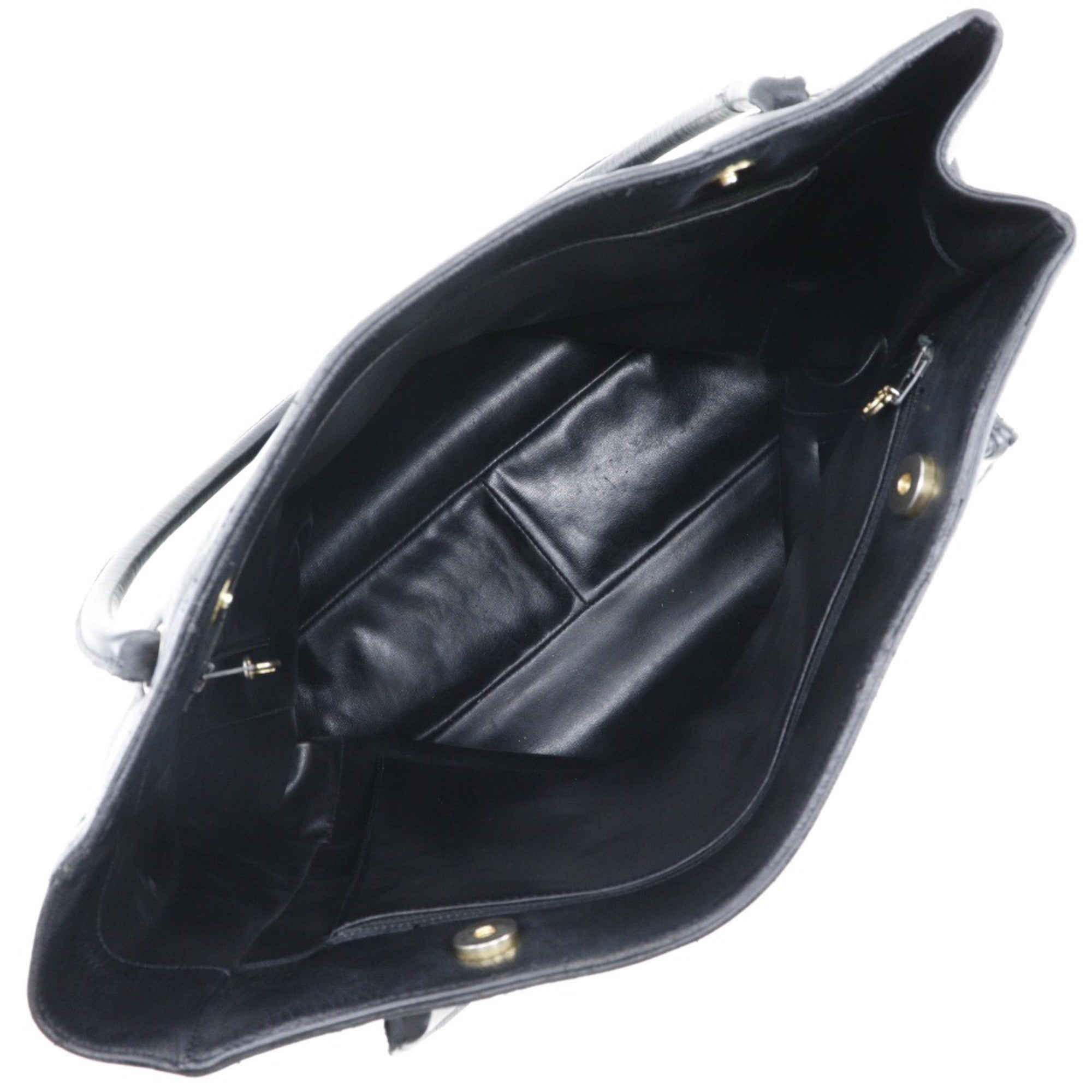 CHANEL COCO Mark Tote Bag Calf Black Shoulder A4 Magnetic Type Ladies