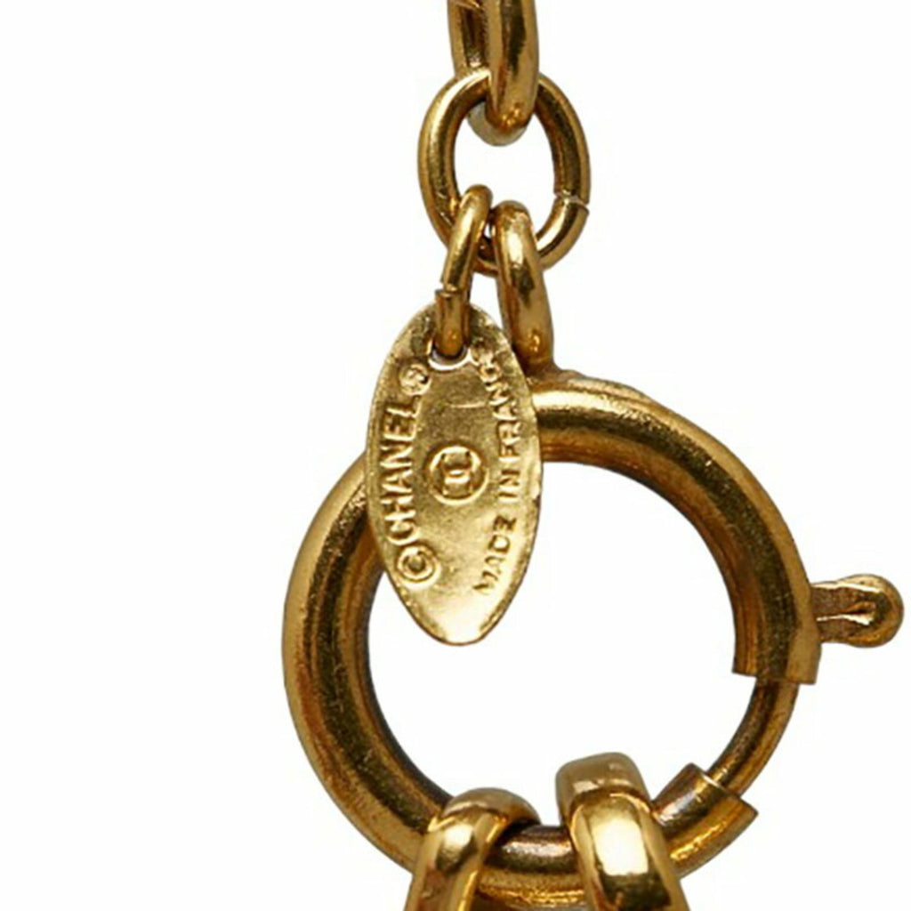 CHANEL Matelasse Coco Mark Necklace Gold Plated Men's