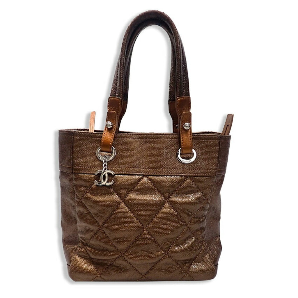 CHANEL Paris Biarritz coated canvas hand tote bag