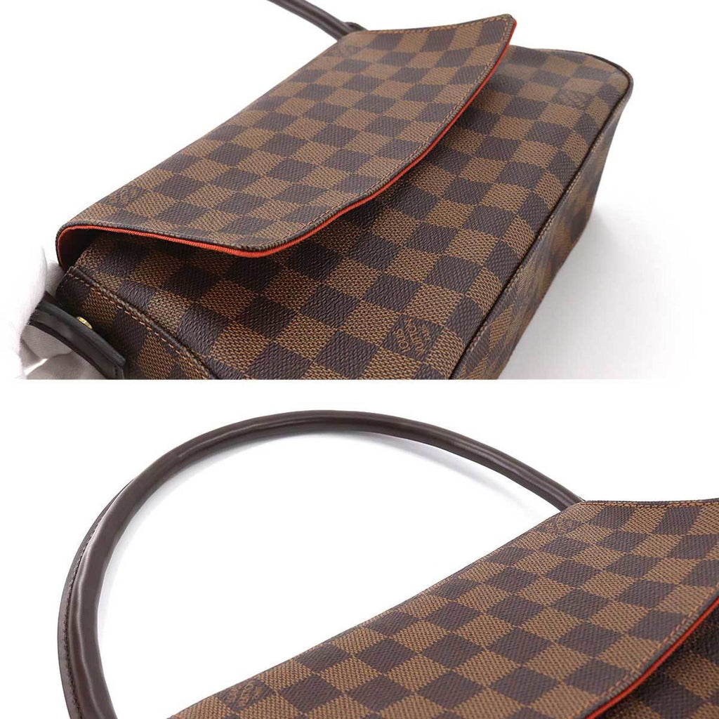Louis Vuitton Damier Mini Looping Personal SPO Shoulder Bag Ebene N51158 Gold Hardware
