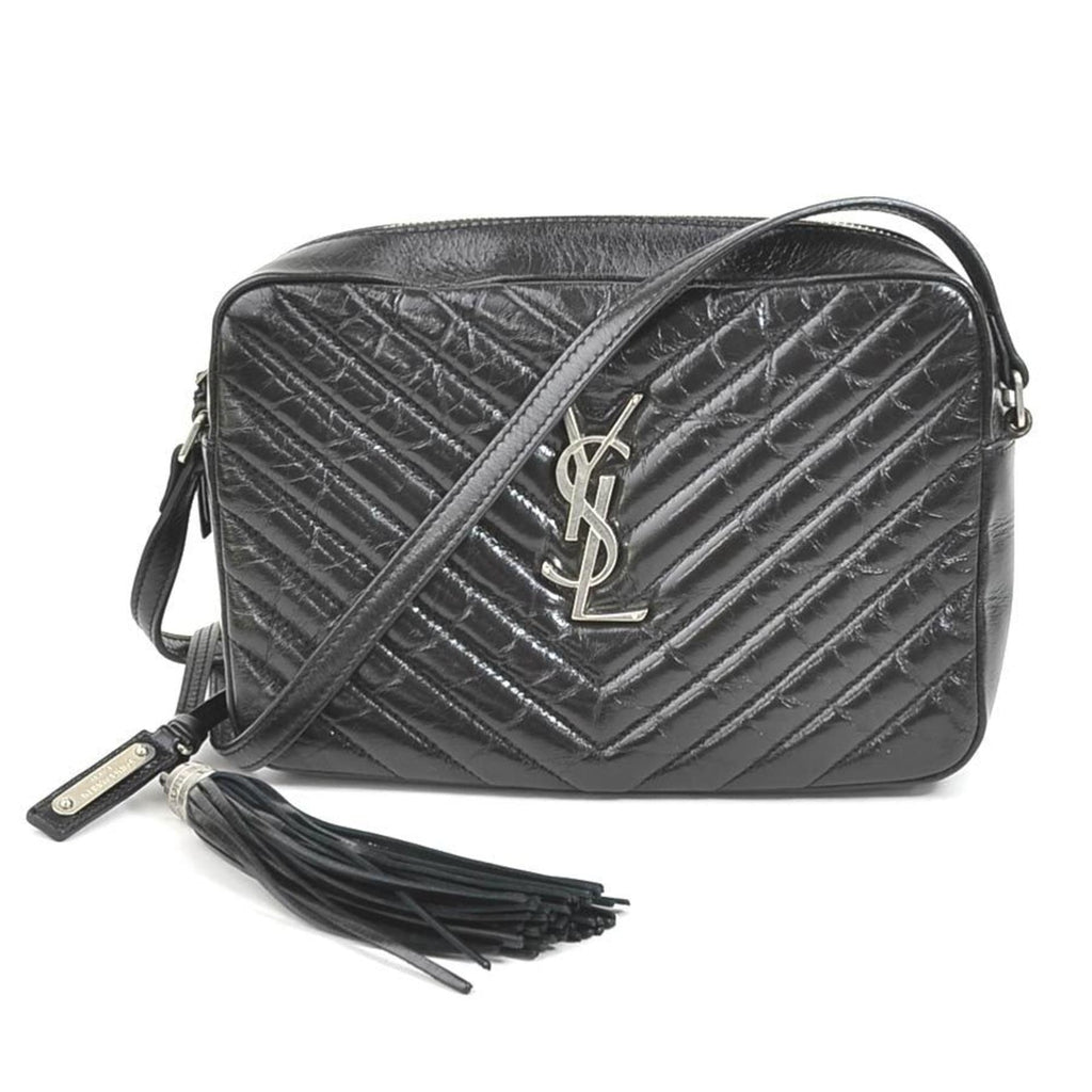 SAINT LAURENT Crossbody Shoulder Bag Leather Black Women's 468537