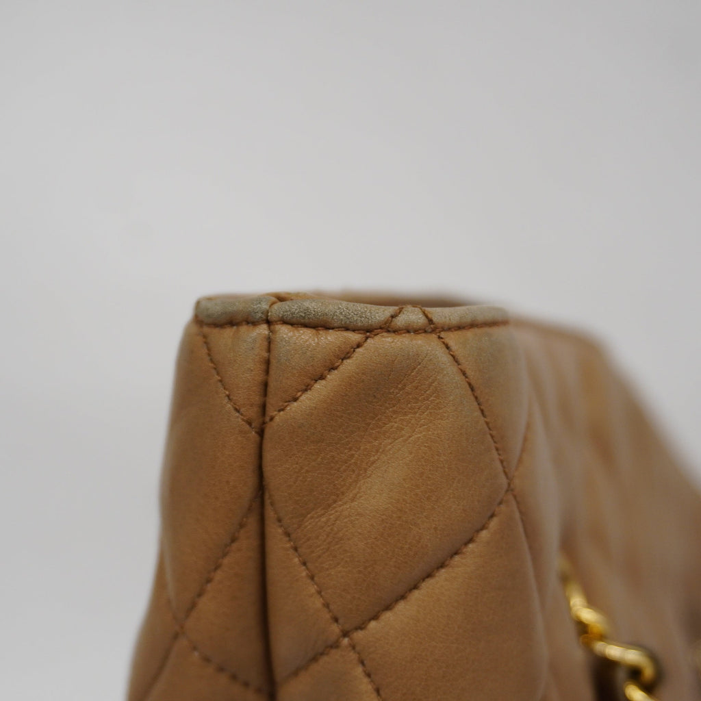 CHANEL  Matelasse Chain Shoulder Lambskin Women's Leather Shoulder Bag Brown