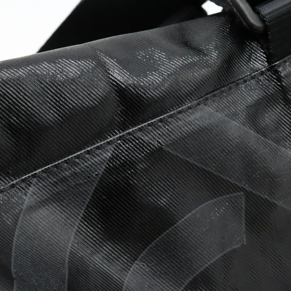 CHANEL Sports Line Coco Mark Shoulder Bag Boston Coated Canvas Black A35980