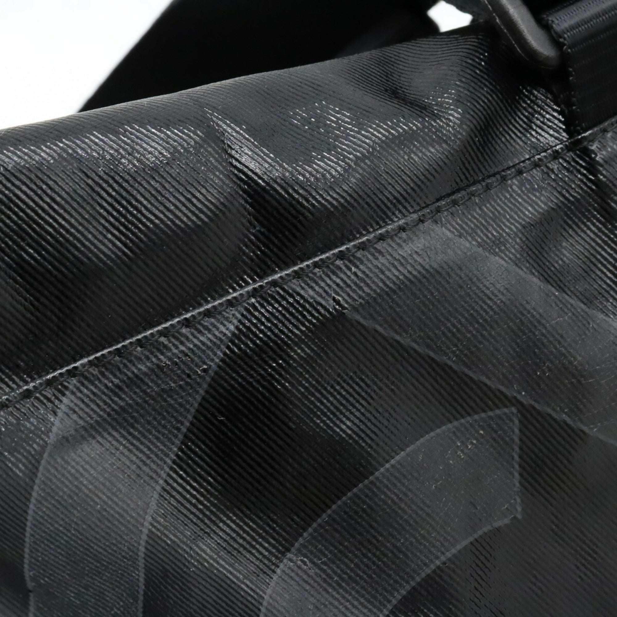 CHANEL Sports Line Coco Mark Shoulder Bag Boston Coated Canvas Black A35980
