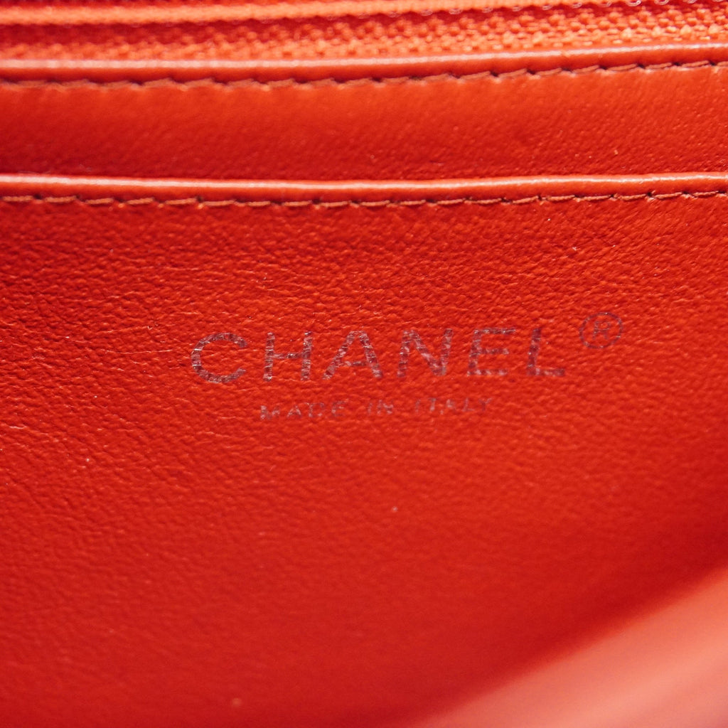 CHANELAuth  Matelasse W Flap W Chain Shoulder Bag Lambskin Women's Leather Red