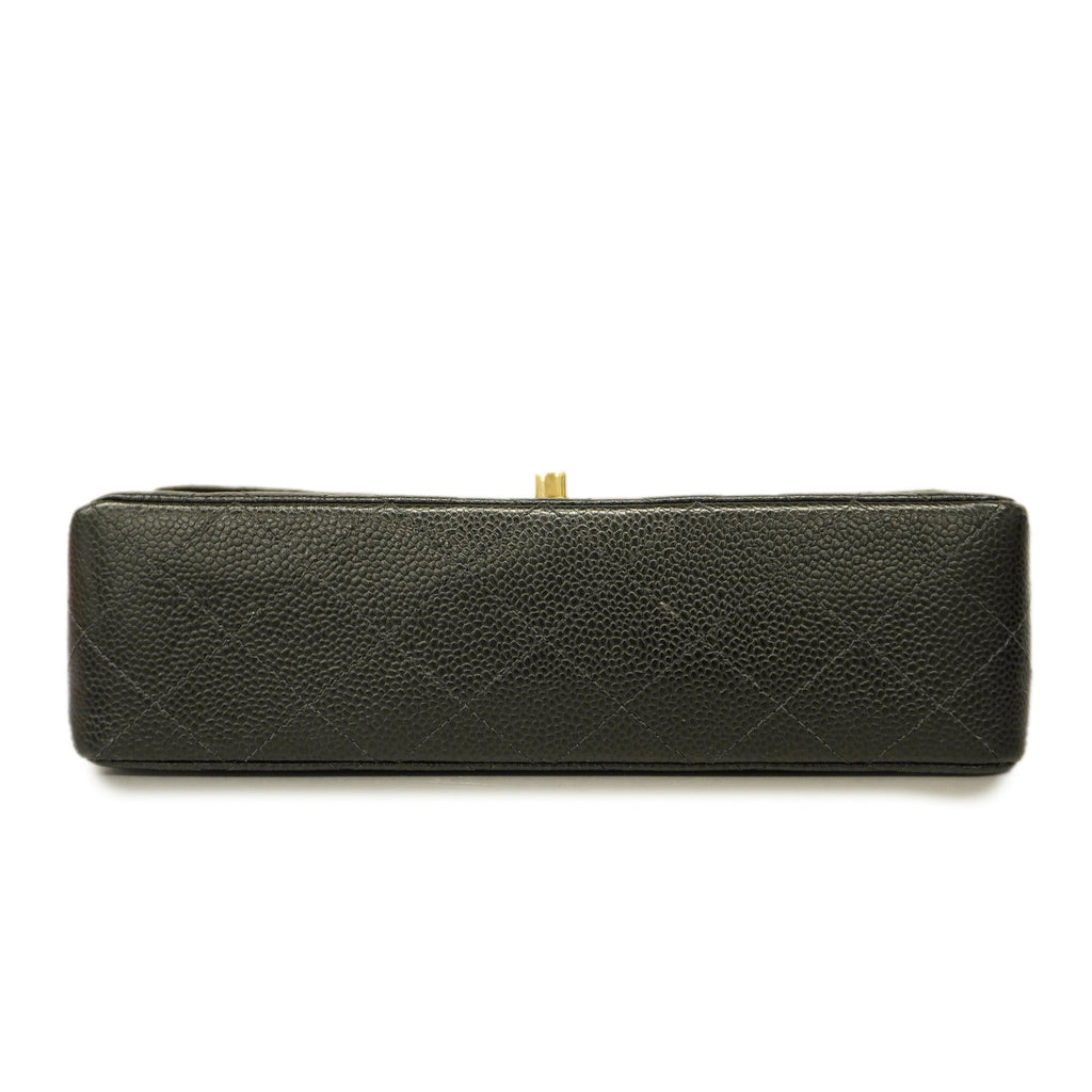 CHANELAuth  Big Matelasse W Flap W Chain Women's Caviar Leather Shoulder Bag