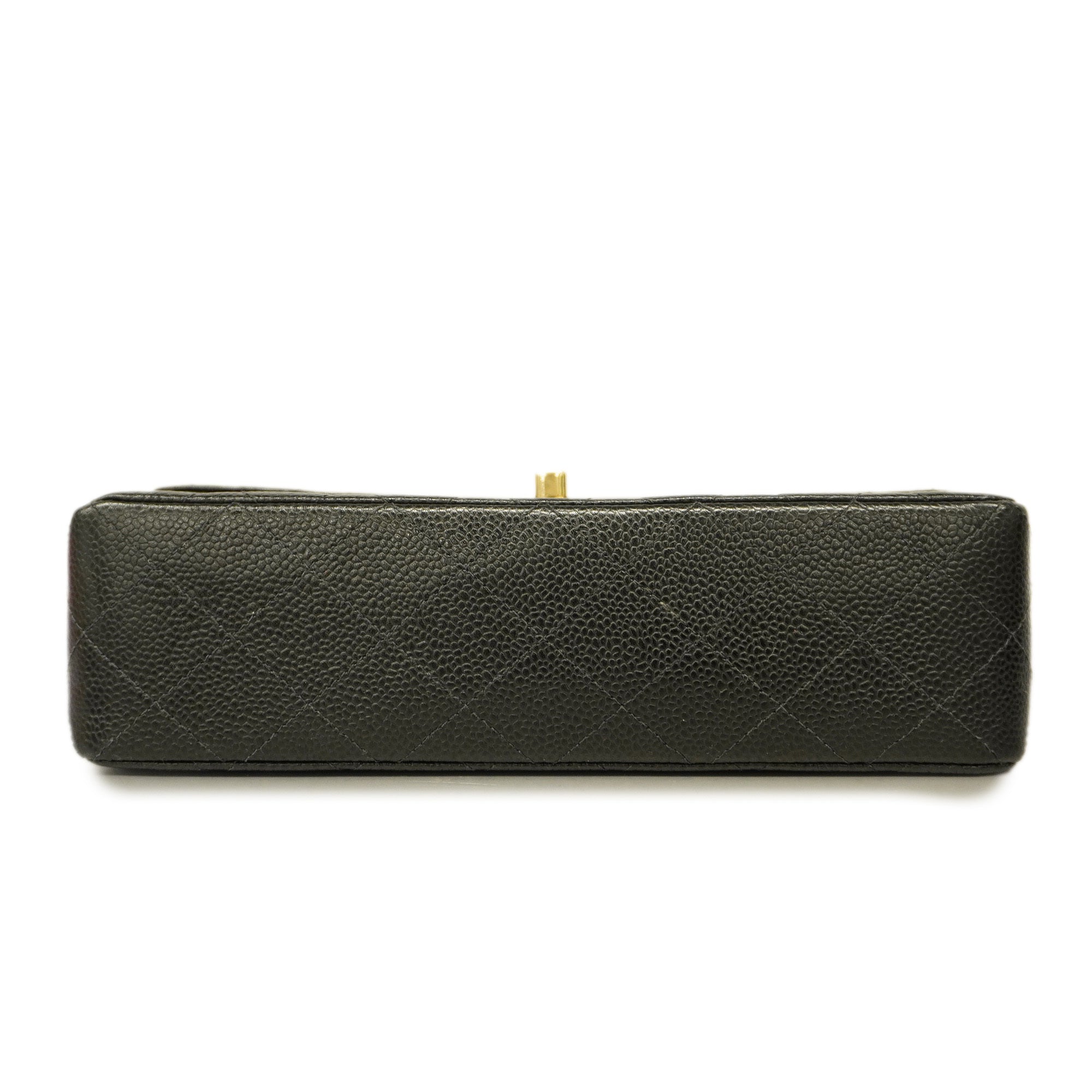 CHANELAuth  Big Matelasse W Flap W Chain Women's Caviar Leather Shoulder Bag