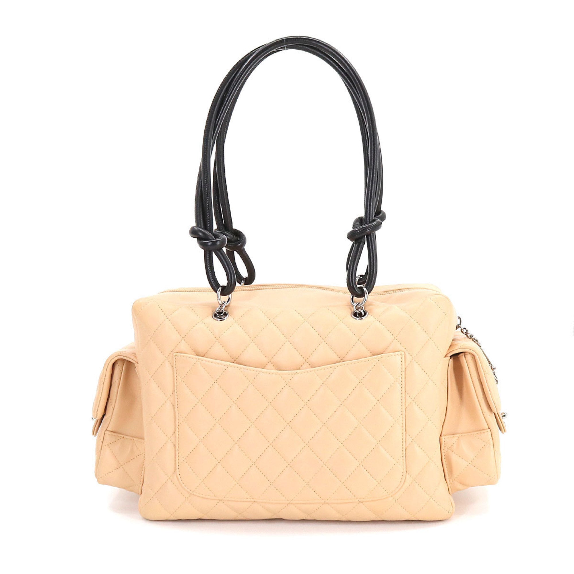 CHANEL cambon line multi-pocket shoulder bag leather beige black A25173 vintage Cambon Line Bag