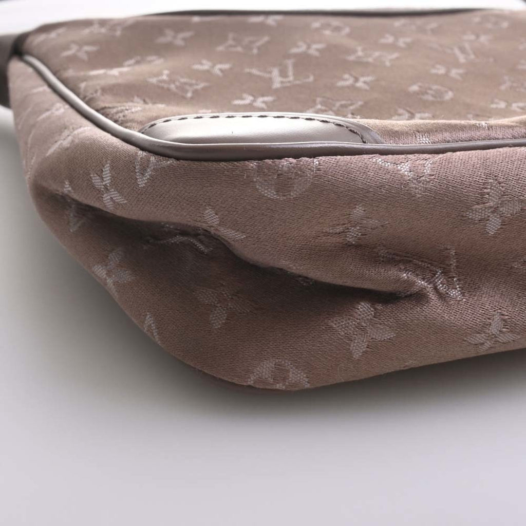 LOUIS VUITTON Monogram Satin Little Boulogne Handbag M92143 Brown Women's