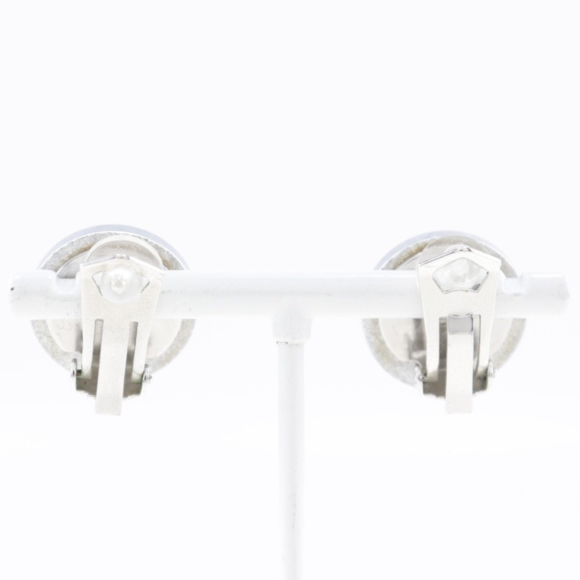 CHANEL COCO Mark Earrings Plastic France Year 2000 Silver 00A Women's