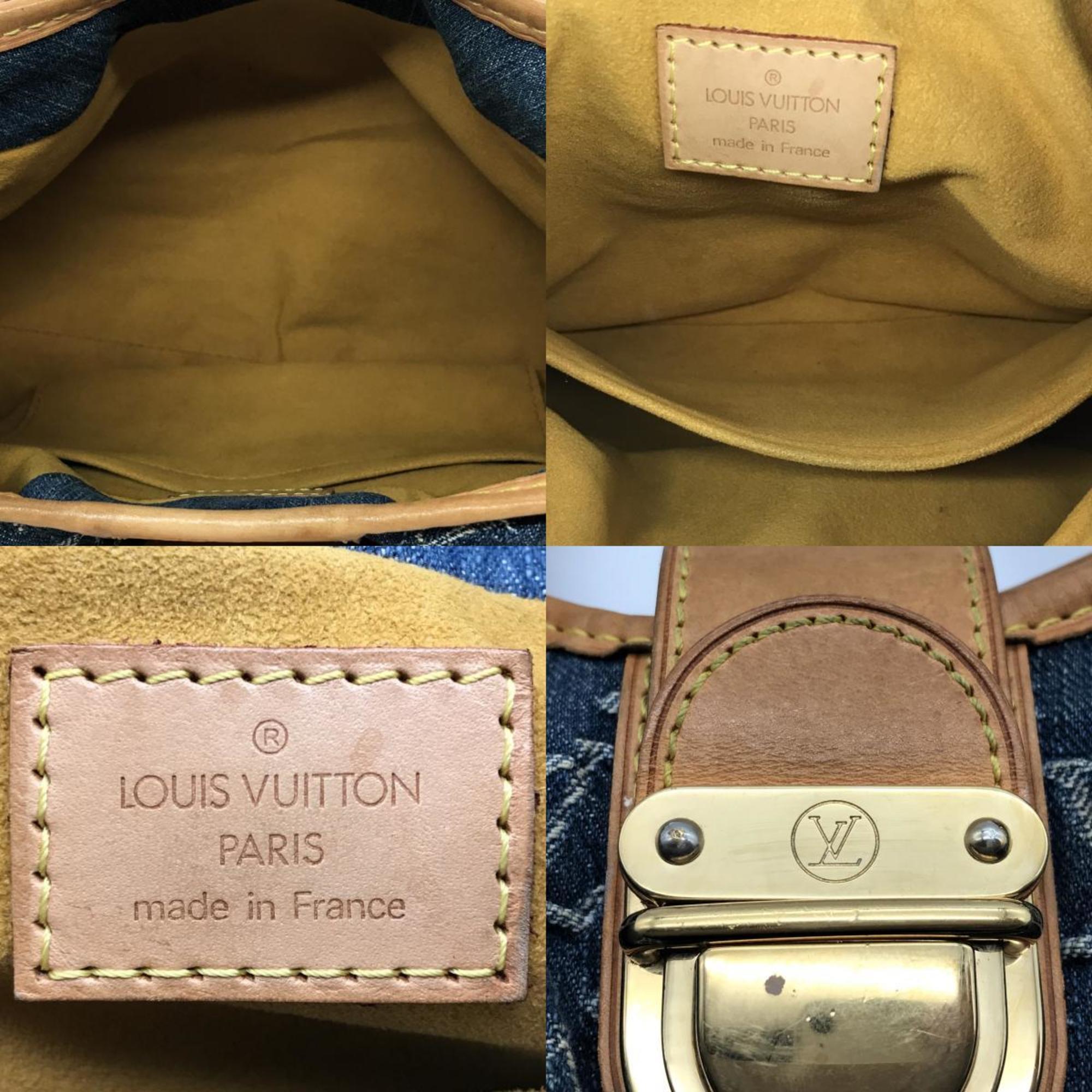 LOUIS VUITTON Pretty Monogram Denim Handbag Handheld Bag Blue Ladies Fashion M95020
