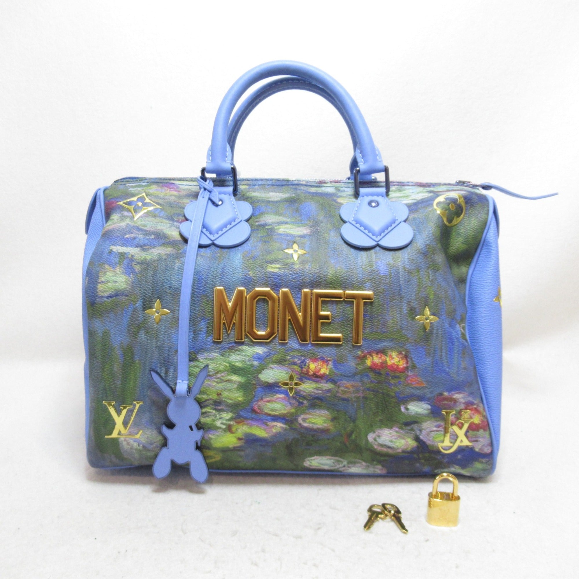 LOUIS VUITTON monet speedy 30 handbag Blue Masters collection PVC coated canvas M43354