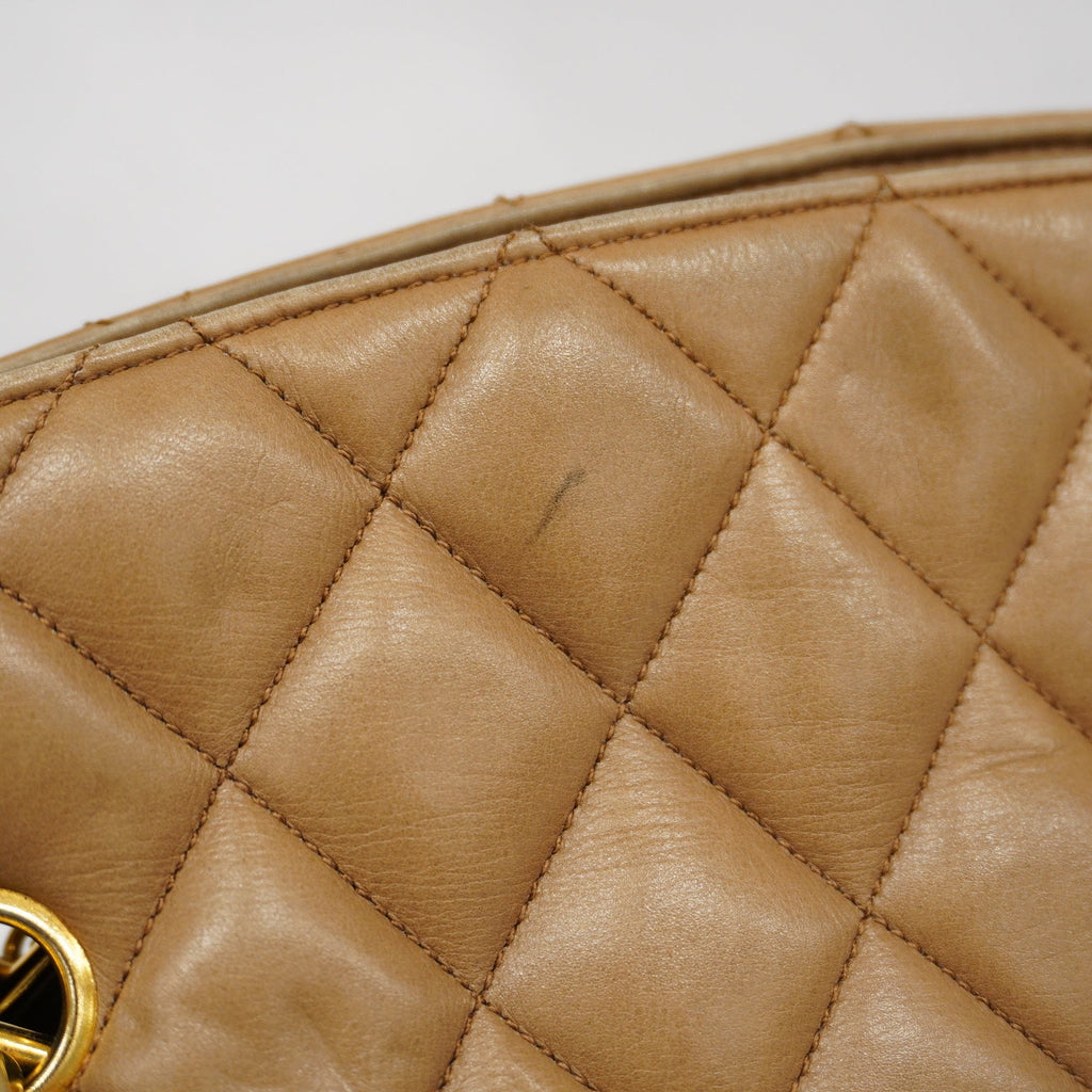 CHANEL  Matelasse Chain Shoulder Lambskin Women's Leather Shoulder Bag Brown