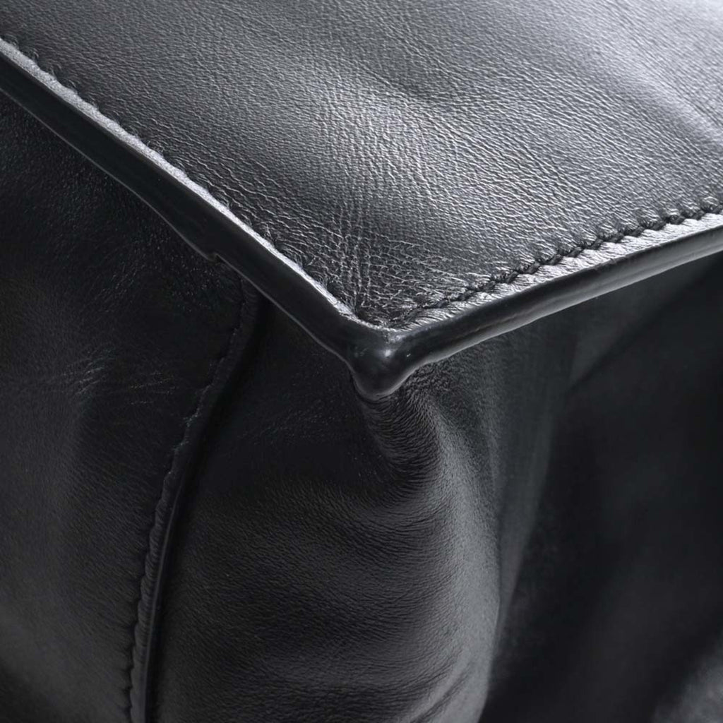 SAINT LAURENT Leather Rive Gauche Small Tote Bag 686266 Black Ladies
