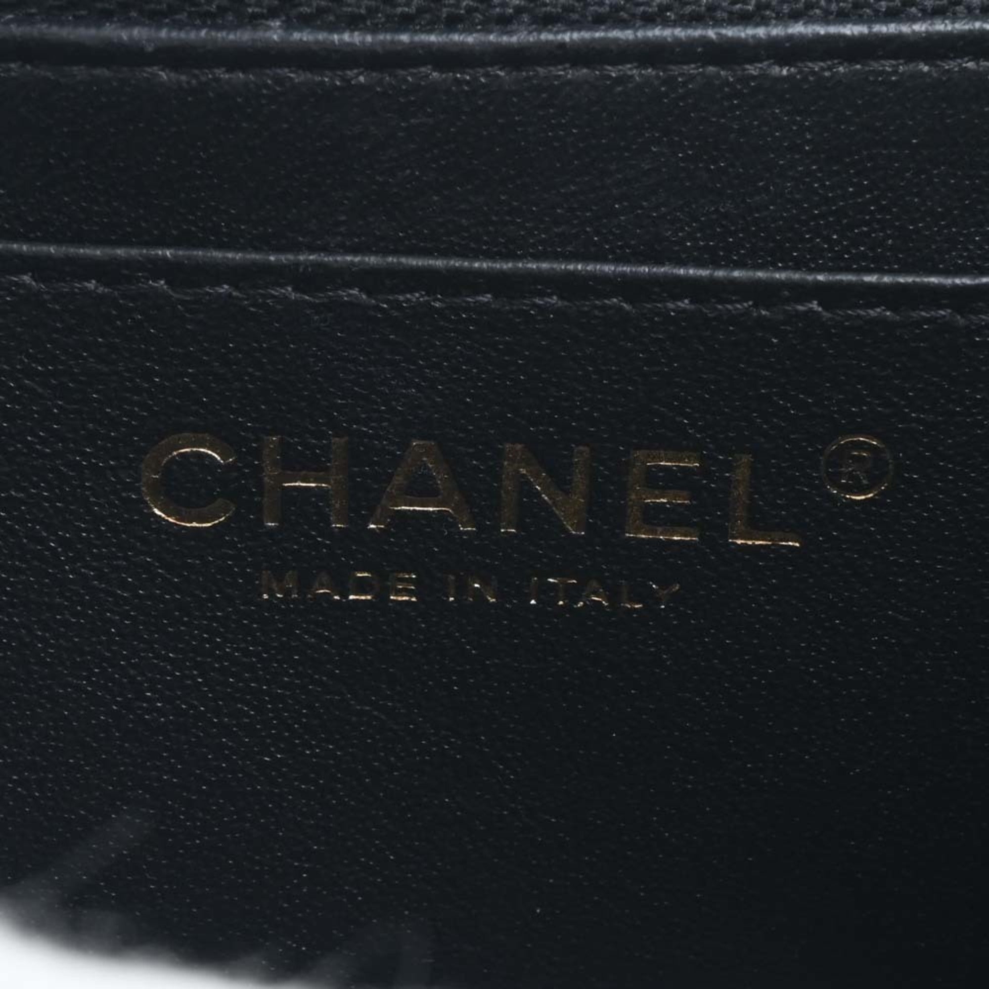 CHANEL Lambskin Matelasse Coco Mark Chain Shoulder Bag A69900 Black Ladies