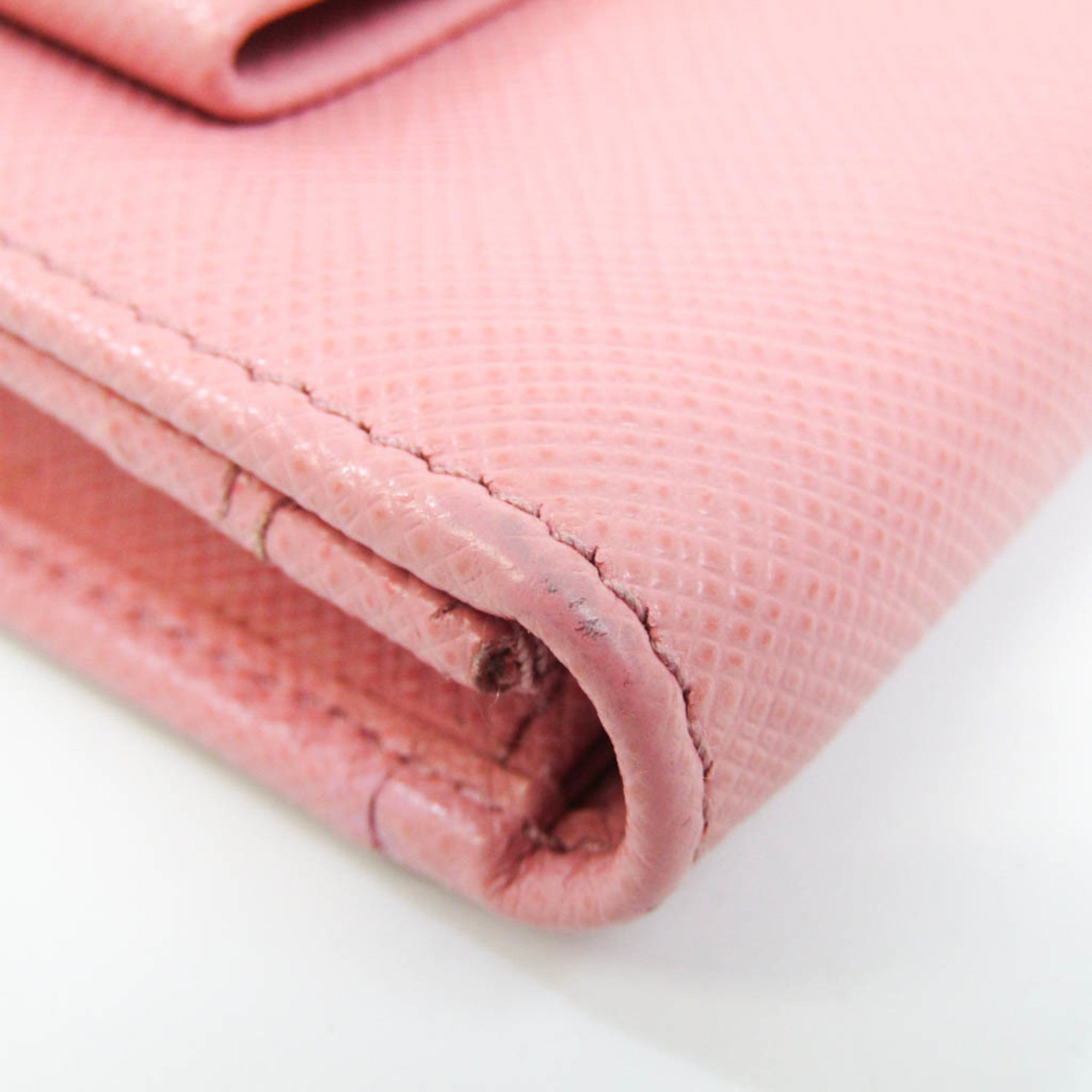 PRADA SAFFIANO FIOCCO 1MC122 Leather Business Card Case Pink