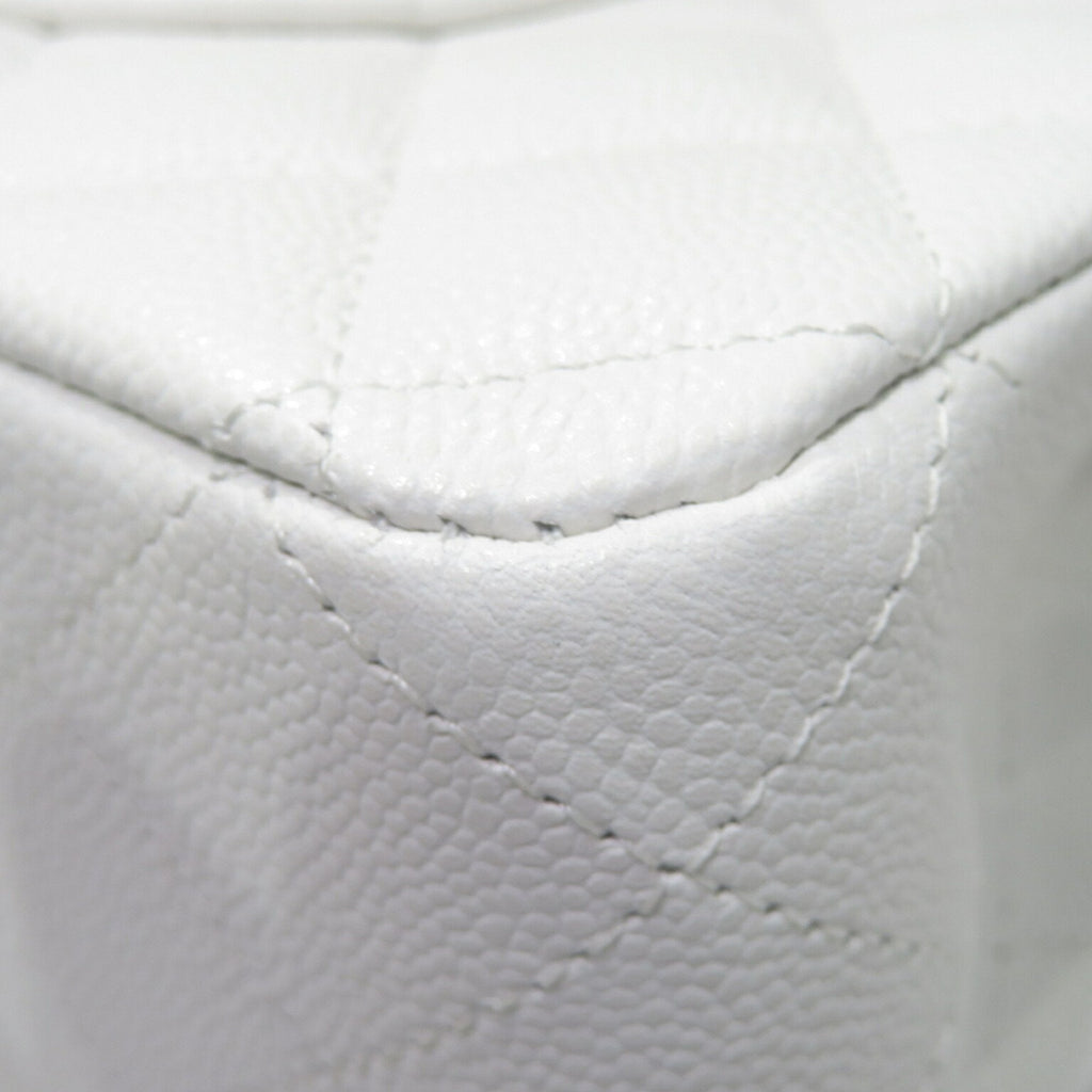 CHANEL Classic Flap Bag Shoulder White SG Hardware Caviar Skin Women's Men's
