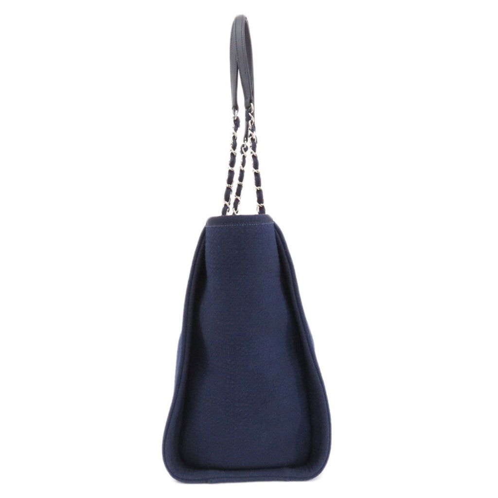 CHANEL Deauville Coco Mark Tote Bag Canvas Ladies
