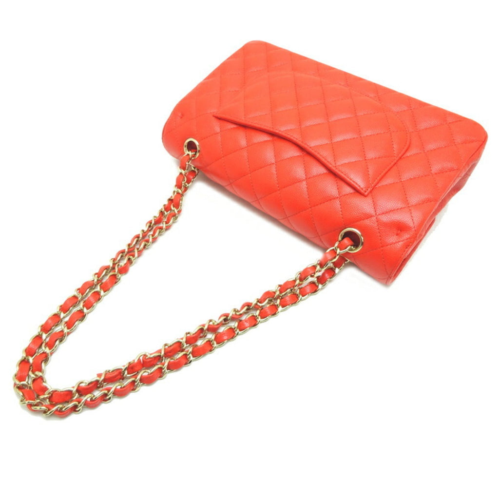 CHANEL Matelasse 25 Chain Shoulder Women's Bag A01112 Caviar Skin Red