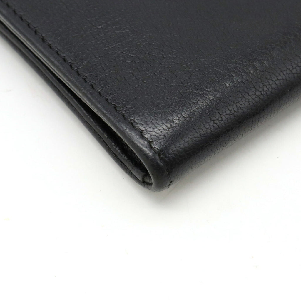 CHANEL Cocomark Coin Case Purse L-shaped Leather Black A68885