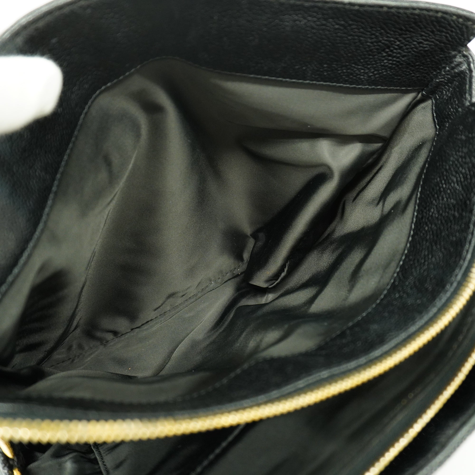 CHANELAuth  Reprint Tote Women's Caviar Leather Bag Black