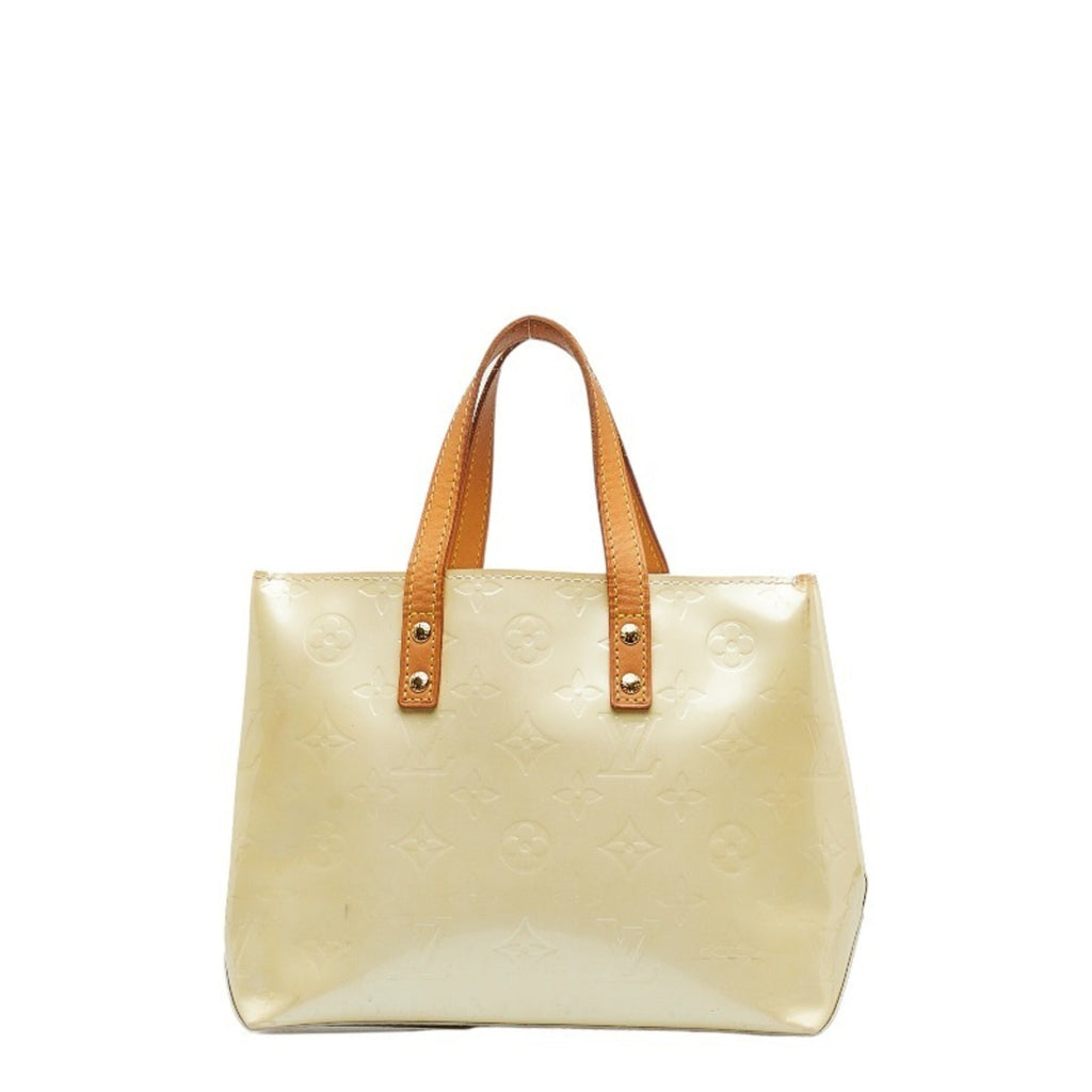 LOUIS VUITTON Monogram Vernis Reid PM Handbag M91336 Perle White Patent Leather Women's